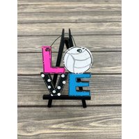 Personalisierter Volleyball Weihnachtsanhänger Aus Holz - Ihr Name Handbemaltes Schulsport Sportlich von GraciousGiggles