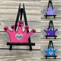 Schneller Versand - Personalisierter Holz Mädchen Prinzessin Prinz Krone Schloss Weihnachtsschmuck Ihr Name Handbemaltes von GraciousGiggles