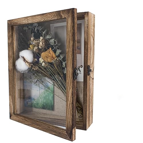 GraduatePro 3D bilderrahmen 20x25 zum befüllen schaukasten Wand für Braun Objektrahmen Hochzeit Box Deko Oder Schreibtisch von GraduatePro