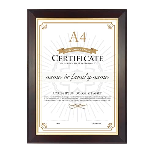 GraduatePro A4 Diplom Bilderrahmen Urkunden Rahmen Dokumentenrahmen Echtes Glas Zertifikat Rahmen Braun mit Gold Linien Wand- & Tischrahmen GraduatePro A4 Diplom Bilderrahmen Urkunden Rahmen Dokumentenrahmen Echtes Glas Zertifikat Rahmen Braun mit Gold Linien Wand- & Tischrahmen von GraduatePro