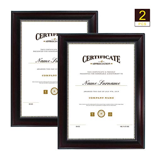 GraduatePro Bilderrahmen A4 Rahmen Urkunde Holz für Zertifikate Diplom Wand Hängend Passepartout Vintage University Certificate Frame Braun von GraduatePro