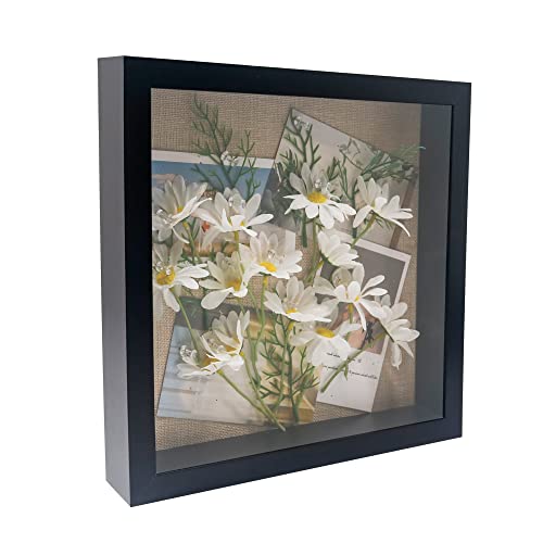 GraduatePro 3D bilderrahmen 30x30 zum befüllen groß schaukasten Wand für Schwarz Objektrahmen Hochzeit Box Deko Oder Schreibtisch von GraduatePro