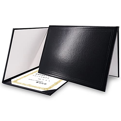 GraduationMall A4 Zertifikat Halter Diplom Dokument Cover Award Schutzhülle für Diplome Schwarz von GraduationMall