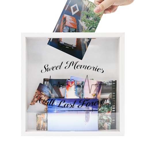 GraduationMall Archivbox-Rahmen, Reise-Memory-Box mit rotem Herz-Design, Schattenbox mit Schlitz für Tickets, Erinnerungsbox, Weiß, 29,5 x 29,8 cm GraduationMall Archivbox-Rahmen, Reise-Memory-Box mit rotem Herz-Design, Schattenbox mit Schlitz für Tickets, Erinnerungsbox, Weiß, 29,5 x 29,8 cm von GraduationMall