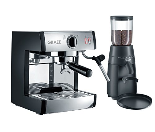 Graef ES702EUSET Siebträger-Espressomaschine, 2 cups, schwarz-matt/edelstahl von Graef