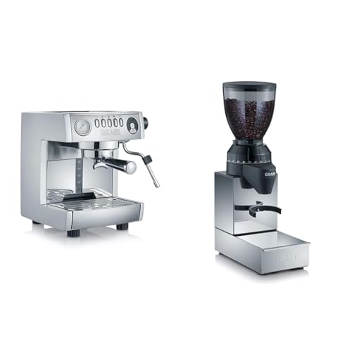 Graef ES850EU Espressomaschine, 2.5 liters & CM850EU Kaffeemuehle Edelstahl, Schwarz Stahl-Kegelmahlwerk von Graef