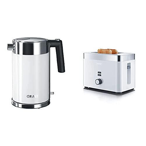 Graef Edelstahl Wasserkocher WK 61 Acryl, weiß & Graef Toaster TO 61, weiß von GRAEF.