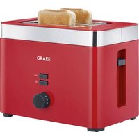 Graef TO63EU Toaster mit Brötchenaufsatz Rot, Edelstahl von Graef