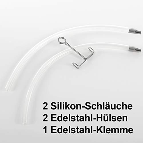 Gräfenstayn 2 Stück Dampfentsafter Silikon-Ersatzschlauch Abfüllgarnitur - Doppelpack im Set - lebensmittelecht und temperaturbeständig von Gräfenstayn