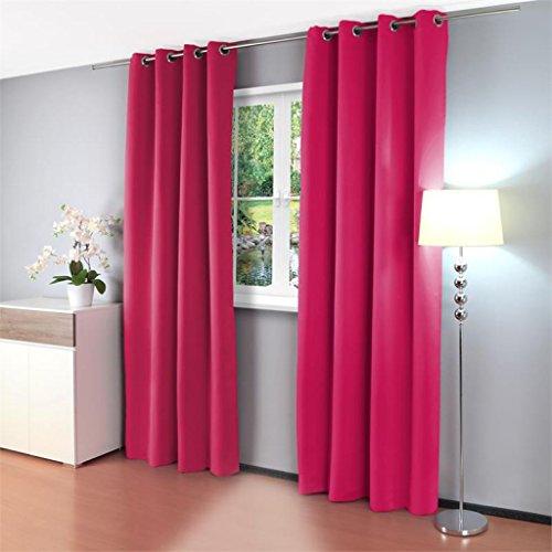 Gräfenstayn® Alana - blickdichte einfarbige Thermogardine Verdunklungsgardine mit Ösen - 135 x 245 cm - viele attraktive Farben - mit Öko-Tex Siegel - Gardine Vorhang (Beere) von Gräfenstayn