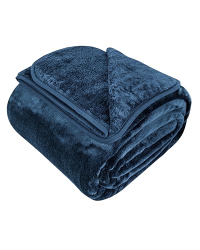 Gräfenstayn® Kuscheldecke Cashmere-Feeling - super weich & flauschig - Dicke & warme Fleecedecke - kuschelige Sofadecke, Wohndecke & Tagesdecke - Überwurf Decke Sofa, Couch (Dunkelblau, 180x220 cm) von Gräfenstayn