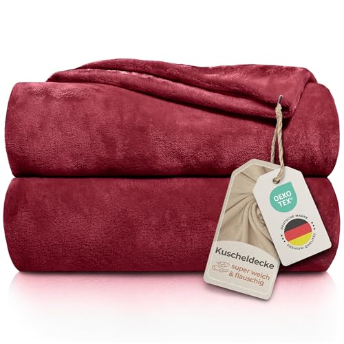 Gräfenstayn® Kuscheldecke flauschig & super weich - hochwertige Fleecedecke auch als Wohndecke, Tagesdecke, Sofadecke & Wohnzimmer geeignet - Überwurf Decke Sofa & Couch (Bordeaux, 240x220 cm) von Gräfenstayn