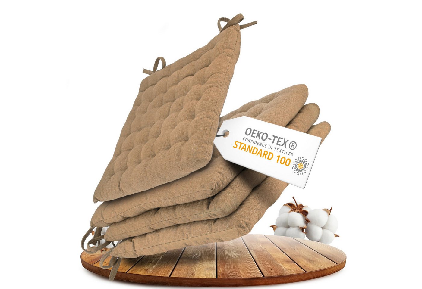 Gräfenstayn Stuhlkissen Stuhl 40×40 cm – Sitzkissen 4er‑Set Baumwolle, robustes Sitzkissen für Indoor & Outdoor, mit Haltebändern Gräfenstayn Stuhlkissen Stuhl 40×40 cm – Sitzkissen 4er‑Set Baumwolle, robustes Sitzkissen für Indoor & Outdoor, mit Haltebändern von Gräfenstayn