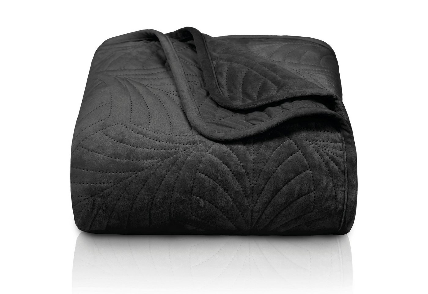 Gräfenstayn Tagesdecke Premium - Bettüberwurf mit Steppung & Blatt-Design, Warme Premium Tagesdecke von Gräfenstayn