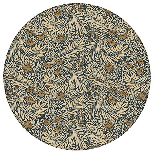 Edle Jugendstil Tapete "Délice florale" nach William Morris, dunkelblau beige Vlies-Tapete Blumen Ornament, kleiner Rapport GMM Ornamenttapete für Wohnzimmer (Muster 20 x 46,5cm) von Gräflich Münster'sche Manufaktur