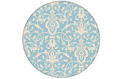 Hellblaue, dezent üppige Tapete mit klassischem Damast Muster passt zu Little Greene Farben - Vliestapete Ornamente - exklusive GMM Design Dekor für schöne Räume (Muster 20 x 46,5cm) von Gräflich Münster'sche Manufaktur