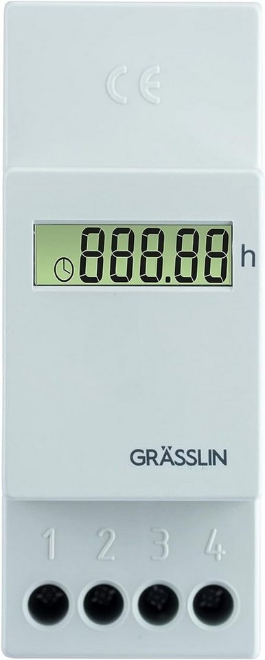 Grässlin Zeitschaltuhr taxxo 9403 HS, digitaler Betriebsstundenzähler I Synchronmotorantrieb I grau von Grässlin