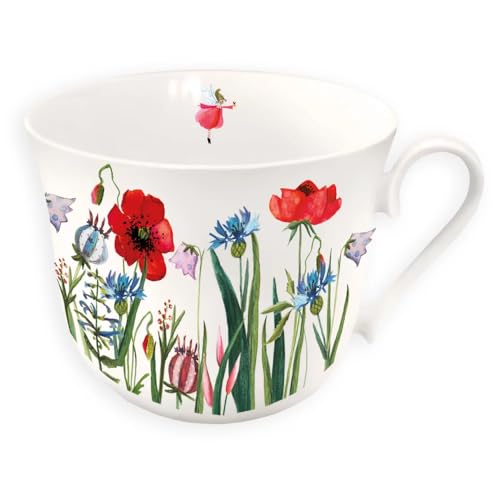 Grätz Kaffeetasse 450ml Teetasse Kaffee-Tasse Tee-Tasse Henkeltasse Henkel-Tasse Blumen Früchte Landhaus Porzellantasse Porzellan-Tasse Geschenkbox (Mohnwiese) von Grätz Verlag GmbH