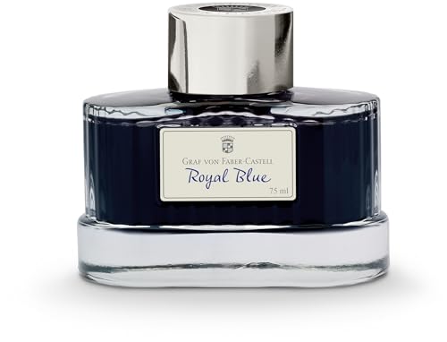 Graf von Faber-Castell 141009 - Tintenglas Royal Blue, 75 ml, dokumentenechte Tinte im edlen Tintenfass von Graf von Faber-Castell