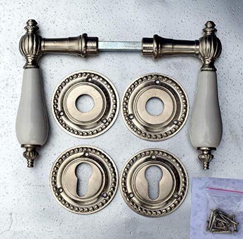 Graf von Gerlitzen Grafgriffe Volksgriffe Antik Messing Vernickelt Nickel Porzellan Tür Griff Griffe Türgriff Türgriffe Türbeschlag Türgriffsets Türklinken Türdrücker Türbeschläge PZ Rosetten V15 von Graf von Gerlitzen