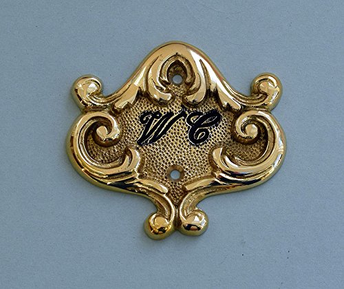 Graf von Gerlitzen Luxusgriffe Antik Messing WC Toilette Schild Jugendstil WC-01P von Graf von Gerlitzen