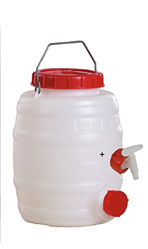 Graf Getränke-Fass 10 Liter rund mit Auslaufhahn NW 15 von Graf