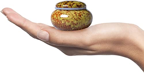 Grafanty Mini-Urne, dekorative Urne, kleine Urne für menschliche Asche, 4,1 cm, handgefertigte Urne, schöne kleine Andenken, Mini-Urne, persönliche Beerdigung, Urne und Beerdigung, Asche-Aufbewahrung von Grafanty