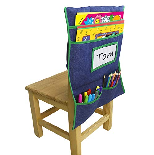 Rückenlehnentaschen, Chairback Buddy Pocket Chart Schreibtisch Stuhl Sitz Rückenlehne Organizer Klassenzimmer Zubehör Sitz Aufbewahrung Studenten Namensschild Sitz Aufbewahrung Kinder Schule von Grafanty