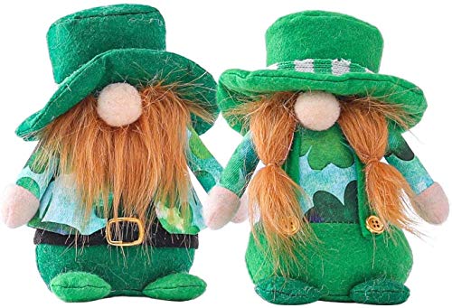 St. Patrick's Day Wichtel Irish Day Plüsch Zwerg Puppe Saint Paddy's Day Ostergeschenk Kleeblätter Figur St. Patricks Day Dekoration Grün Koboldwichtel St. Patrick's Day Irische Dekoration Ostern von Grafanty