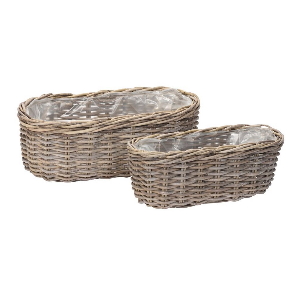 Grafelstein Blumentopf Pflanzkorb BASKET grau aus Rattan ovale Pflanzschale L53cm Rattankorb Grafelstein Blumentopf Pflanzkorb BASKET grau aus Rattan ovale Pflanzschale L53cm Rattankorb von Grafelstein