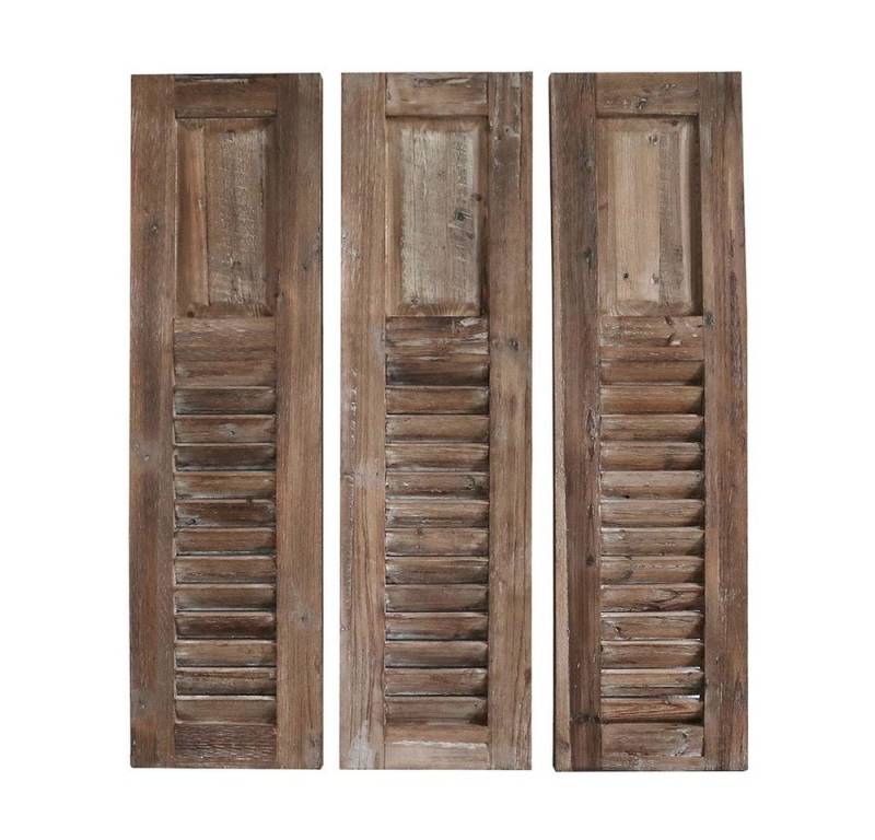 Grafelstein Dekoobjekt Wanddeko SHUTTERS braun aus Holz Fensterladen H110cm im Landhausstil 3 von Grafelstein