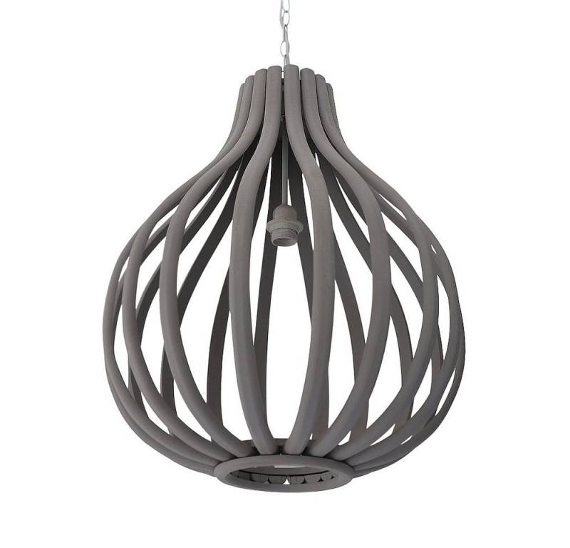Grafelstein Hängeleuchten Hängelampe PEAR grau aus Holz XXL-Holzlampe mit Streben D50cm von Grafelstein