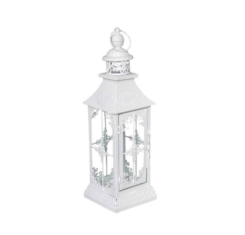 Grafelstein Kerzenhalter Laterne CHALET weiß shabby chic H40cm - KLEIN von Grafelstein