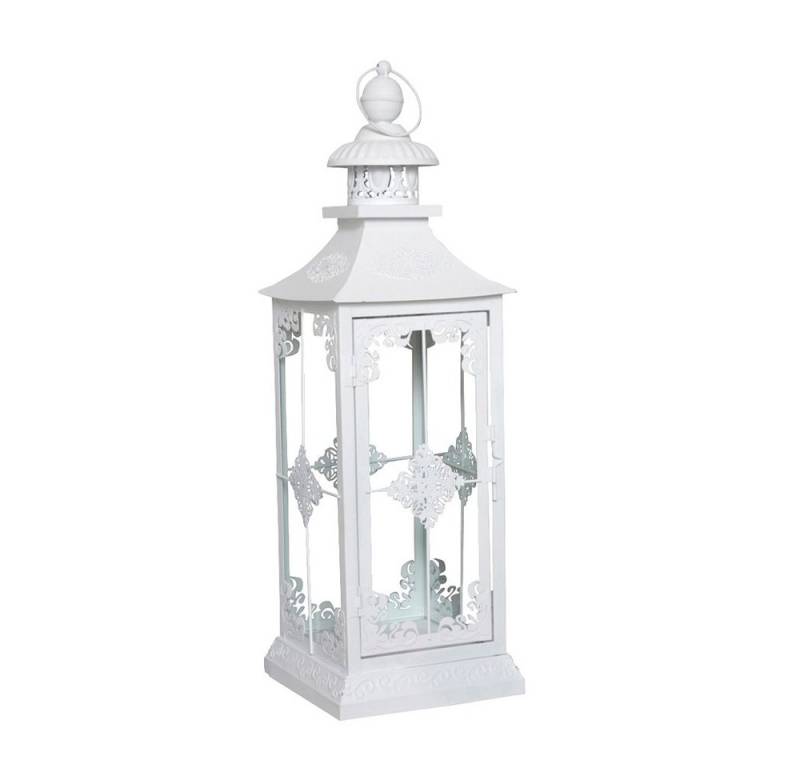 Grafelstein Kerzenlaterne Laterne CHALET weiß shabby chic H56cm - MITTEL von Grafelstein