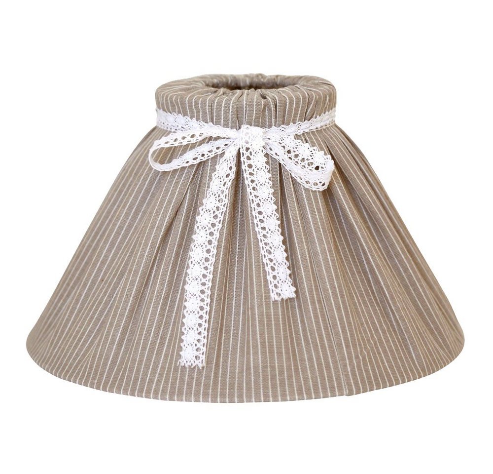 Grafelstein Lampenschirm LINNEA braun weiß gestreift mit Schleife Tischlampe Hamptons von Grafelstein