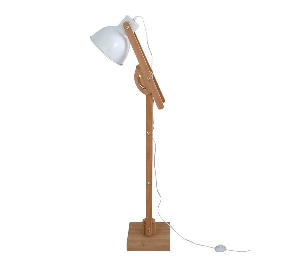 Grafelstein Stehlampe BELFORD natur weiß aus Holz und Metall Gelenkarmlampe von Grafelstein