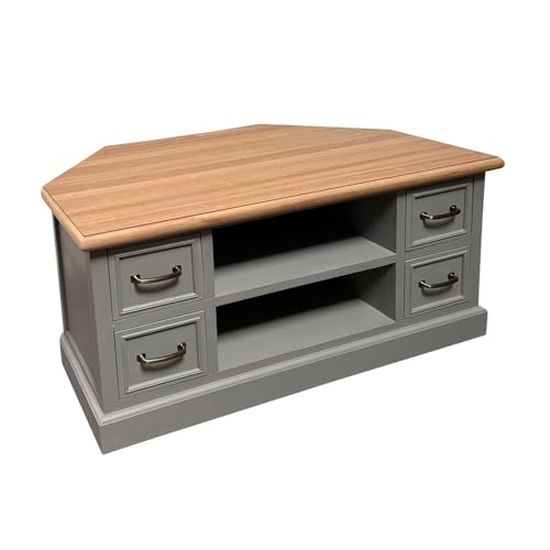 Grafelstein TV-Eckschrank Farmhouse grau braun Fernsehschrank Landhausmöbel modern von Grafelstein