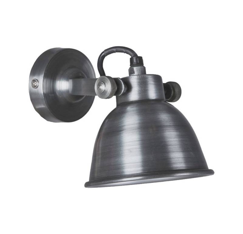 Grafelstein Wandleuchte Wandlampe SILVER silber Industrie-Look dunkel gewischt aus Metall Fabr von Grafelstein