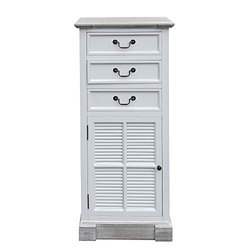 Hochschrank Beach House weiß braun Schrank Kommode Hamptons Tisch Long Island von Grafelstein