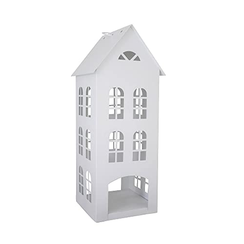 Laterne White Home weiß Haus aus Metall H45cm Dekohaus von Grafelstein