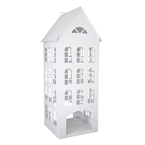 Laterne White Home weiß Haus aus Metall H60cm Dekohaus von Grafelstein