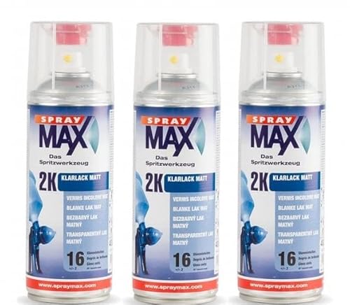 Graff-City 3 x Spray Max 2K Matt Klarlack – 3 Packungen à 400 ml Dosen von Graff-City