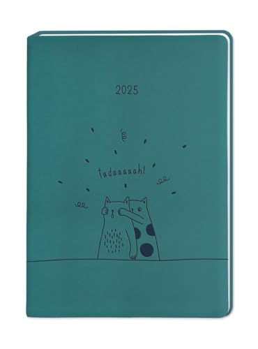 Terminplaner Lederlook 2025 Petrol: Terminplaner Lederlook A6 von Grafik Werkstatt "Das Original"