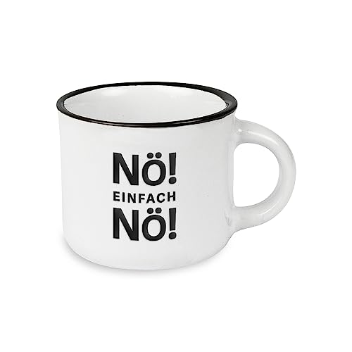 Espressotasse vintage| Mini Keramik Becher zum verschenken | 95 ml | Nö!, Grau von Grafik-Werkstatt