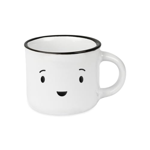 Espressotasse vintage| Mini Keramik Becher zum verschenken | 95 ml | Gesicht Mann, Weiß von Grafik-Werkstatt