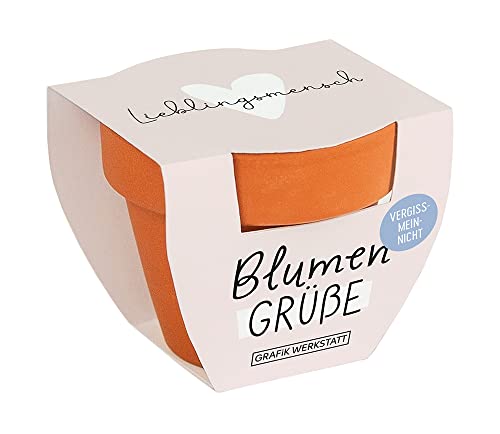 Grafik Werkstatt Blumengrüße Vergissmeinnicht| Mini-Terrakotta-Töpfchen mit Samen | Lieblingsmensch von Grafik-Werkstatt
