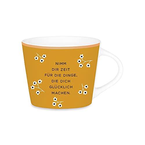 Grafik-Werkstatt Espresso-Tasse mit 100 Echtgold Porzellan Tasse 50 ml Nimm dir Zeit, 61773 von Grafik-Werkstatt