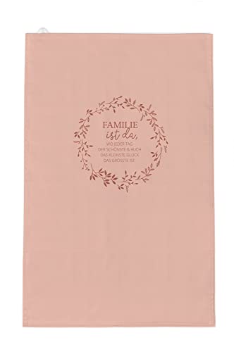 Grafik-Werkstatt Geschirrtuch | 100% Baumwolle | Trockentuch Küche mit lustigem Spruch | Familie, Rosa von Grafik-Werkstatt