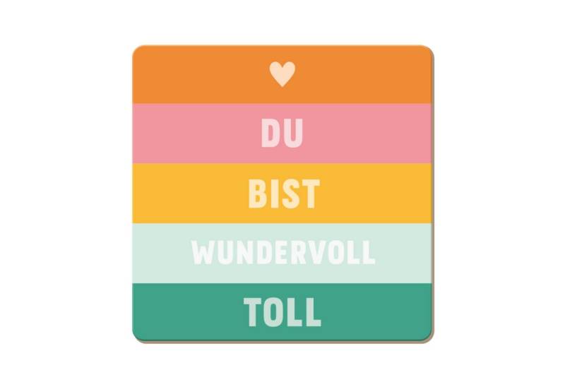 Grafik Werkstatt Getränkeuntersetzer Korkuntersetzer Du bist wundervoll toll, 1-tlg. von Grafik Werkstatt