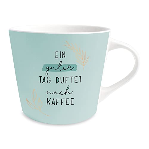 Grafik-Werkstatt Kaffee-Tasse mit 100 % Echtgold | Porzellan Tasse | 420 ml | Ein guter Tag von Grafik-Werkstatt